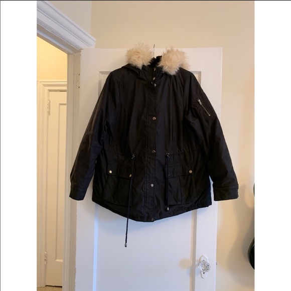 Torrid Sz 0 Twill Sherpa Lined Anorak Coat - Picture 2 of 5
